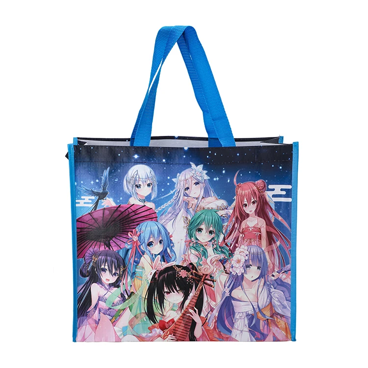 2023 Factory Price Wholesale Fashion recyclable custom cartoon Print Laminated pp woven bag for gift