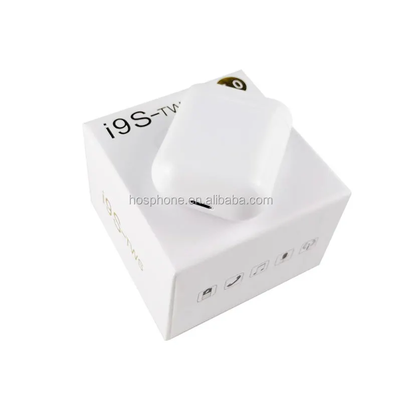 Hot sale i9s TWS Wireless BT5.0 Earphone  Stereo Earbud Headsets Charging  Battery box