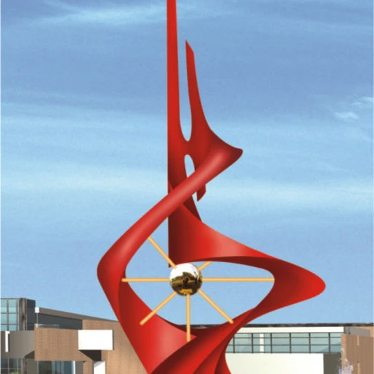 
 Современная Большая Металлическая абстрактная скульптура из нержавеющей стали  