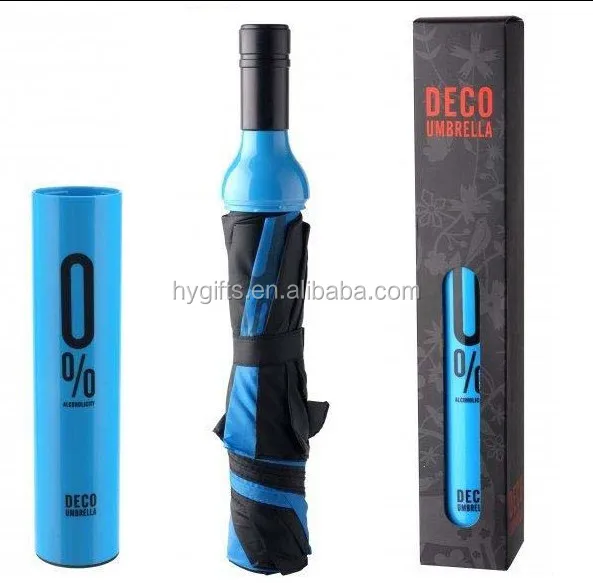 New Design Creative Wine Bottle Three Folding Umbrella