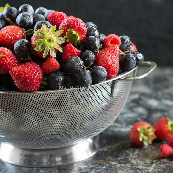 Stainless steel fruit vegetable pasta rice dishwasher colander bowl