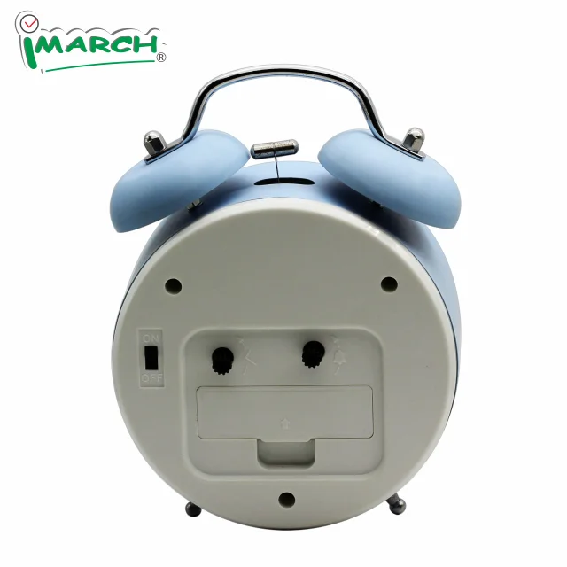 iMSH TB23501 Quartz analog clocks metal twin bell alarm clock wecker despertador desktop bedside bell custom alarm clock