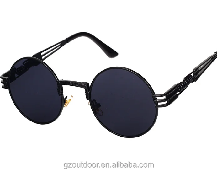 2021 Steampunk Sunglasses Men Women Metal Eye glasses Round Shades Brand Sun glasses Mirror High Quality UV400 8010