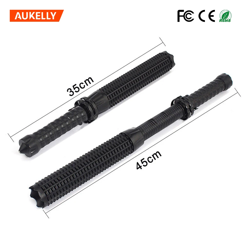 Zoomable Strobe Led Flashlight Tactical T6 2000LM Led Lamp Light 18650 Torch Rechargeable Baton Shock Police Military Flashlight