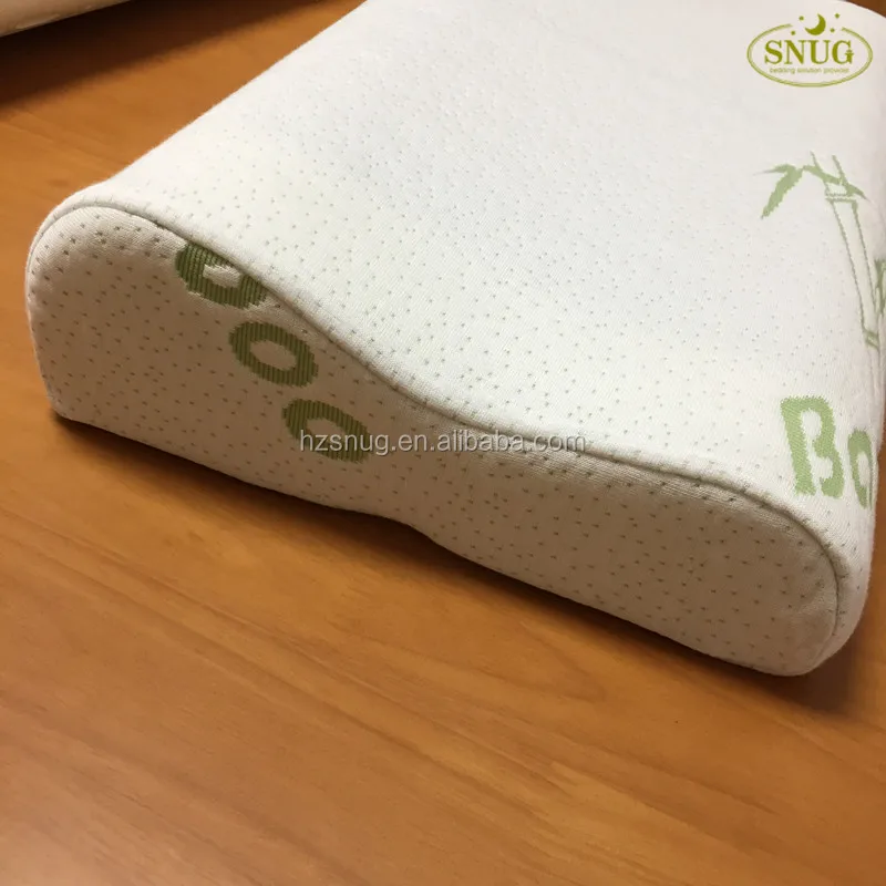 Bamboo Cover Memory Foam Side Square Sleeping Cervical Back Pillow With Cooling Gel