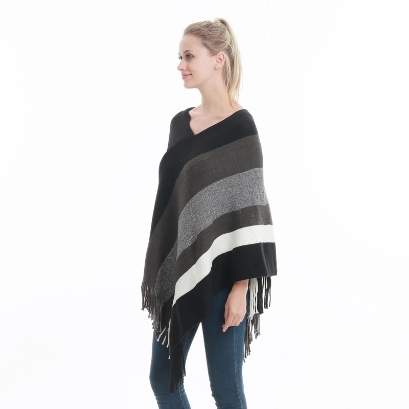 Wholesale acrylic poncho winter lady shawl scarf