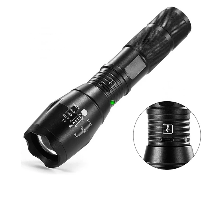 Top Rated Flashlight XML T6 Zoomable Adjustable Focus 5 Modes 1000 Lumens Water Resistant Brightest LED Tactical torch