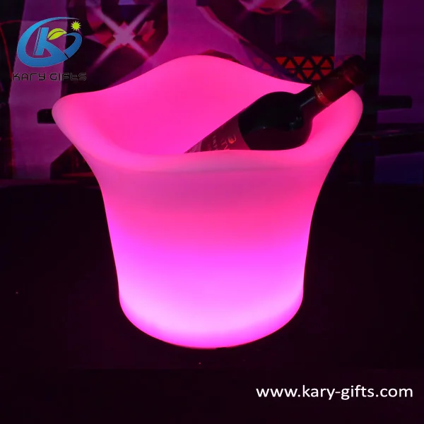 Plastic Illuminated Pots Rechargeable Buckets LED Ice Cooler