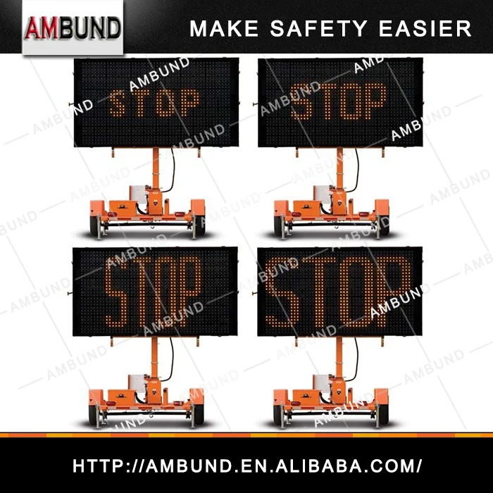 Mobile Informative LED Solar Traffic Warning Signs Variable Message Signs screen Trailer Traffic Signal