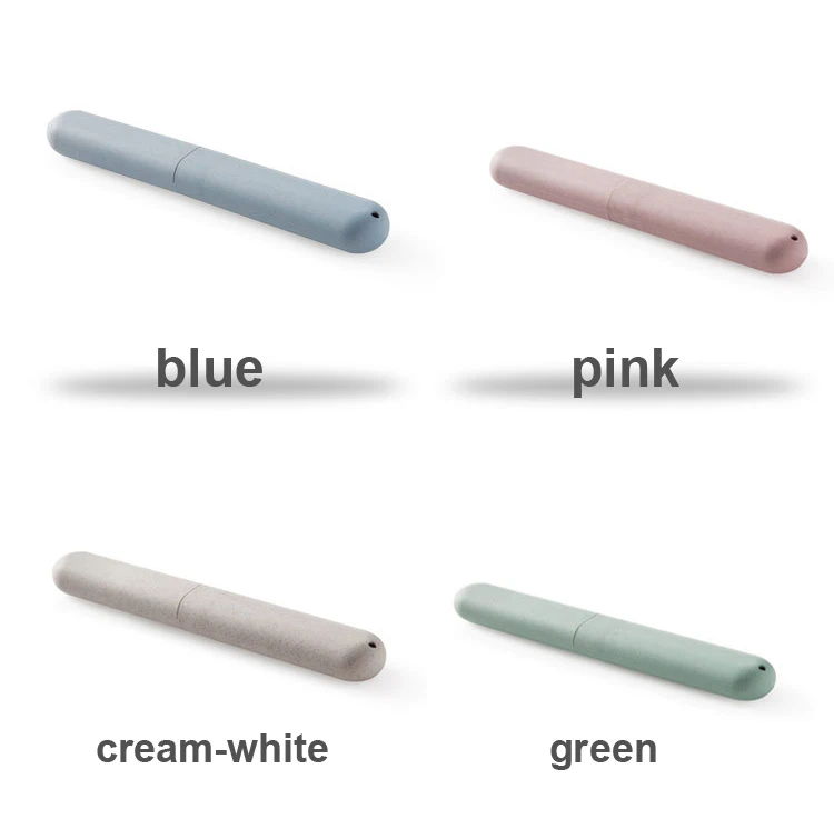Tooth brush holder travel plastic toothbrush case with wheat straw material