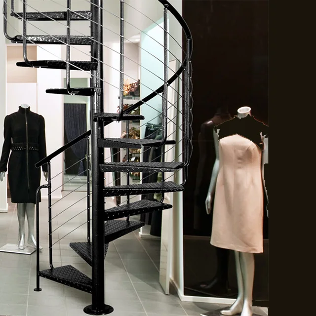 Modular Steel Indoor Curved Decorative Spiral Staircase Design