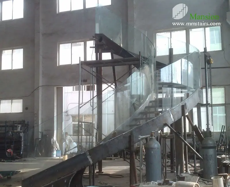 
Customized Steel Curved Structure Staircase For Living Room 