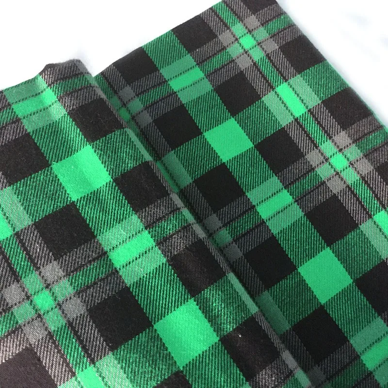 100% Cotton twill yarn dyed checks both side brushed soft plaid flannel shirting fabric