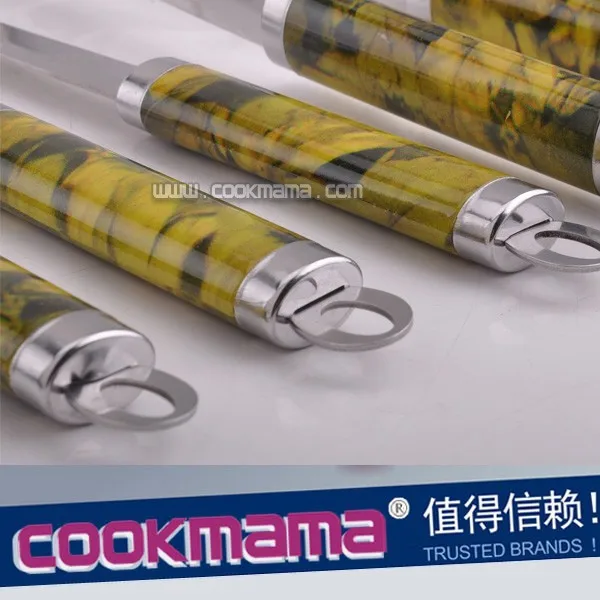 6pcs plastic handle bbq tool set with case