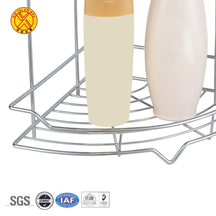 New Design bathroom corner shelf metal standing 3 tier triangle rack