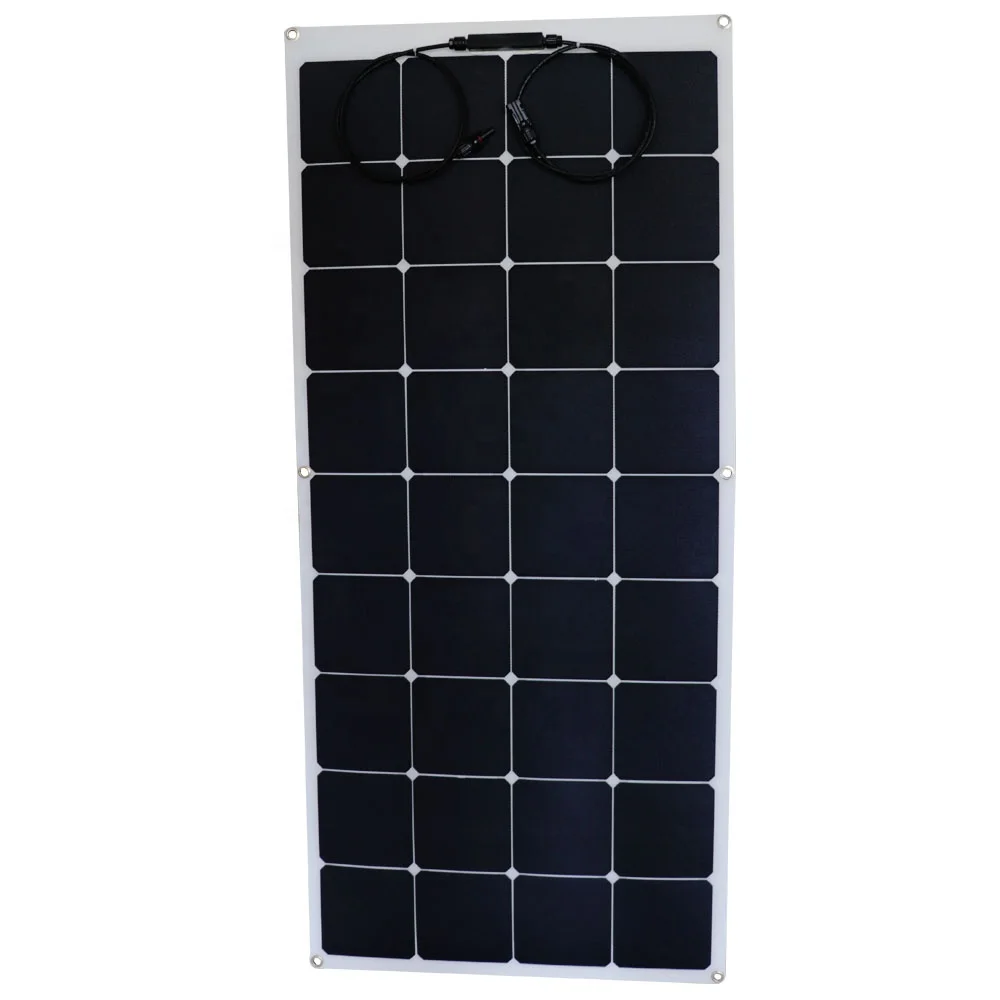 ETFE Solar Panels 100W 120W 130W 150W Flexible Solar Panel Kit Narrowboats For Boats Roof With Cables