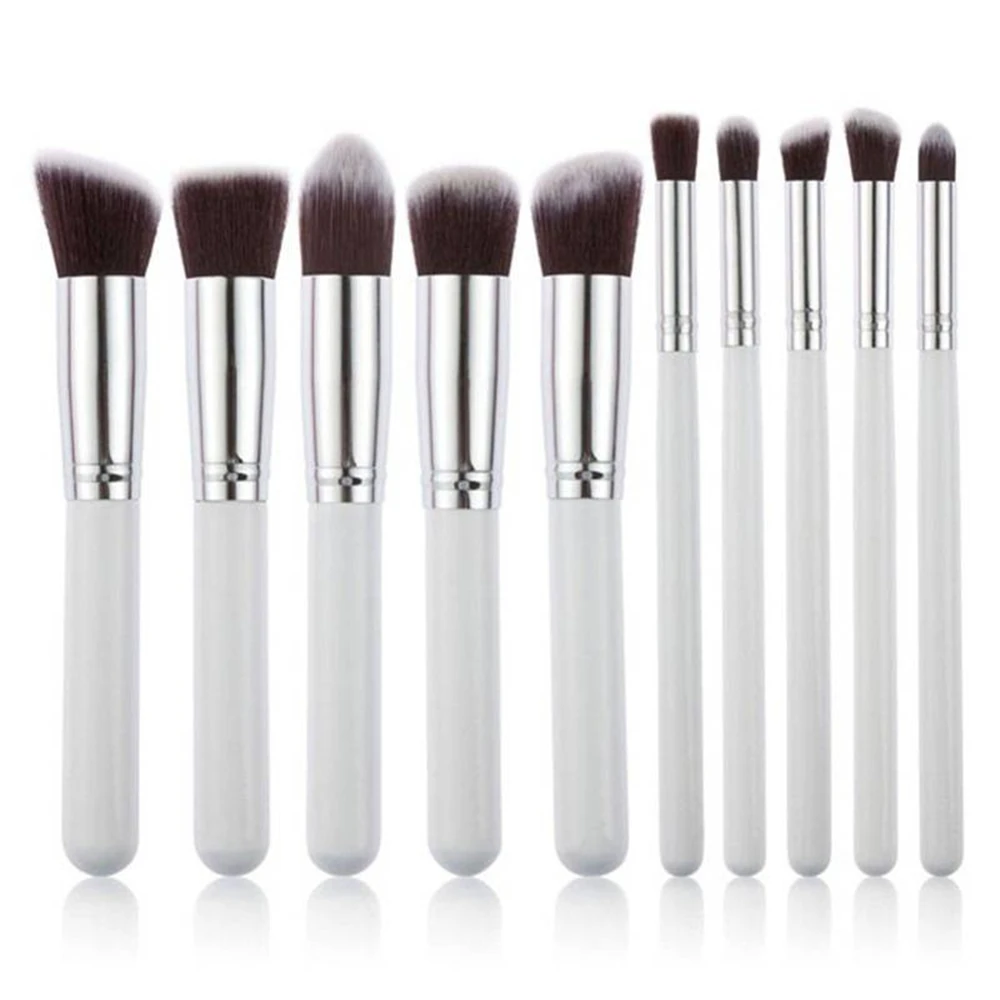 Barrel Cylinder Round 10 Piece Pieces Pcs 10pcs Makeup Brushes Brush Set