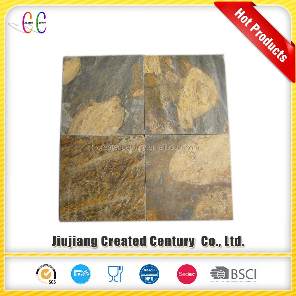 
multicolor exterior 30X30 slate patio flooring tile 