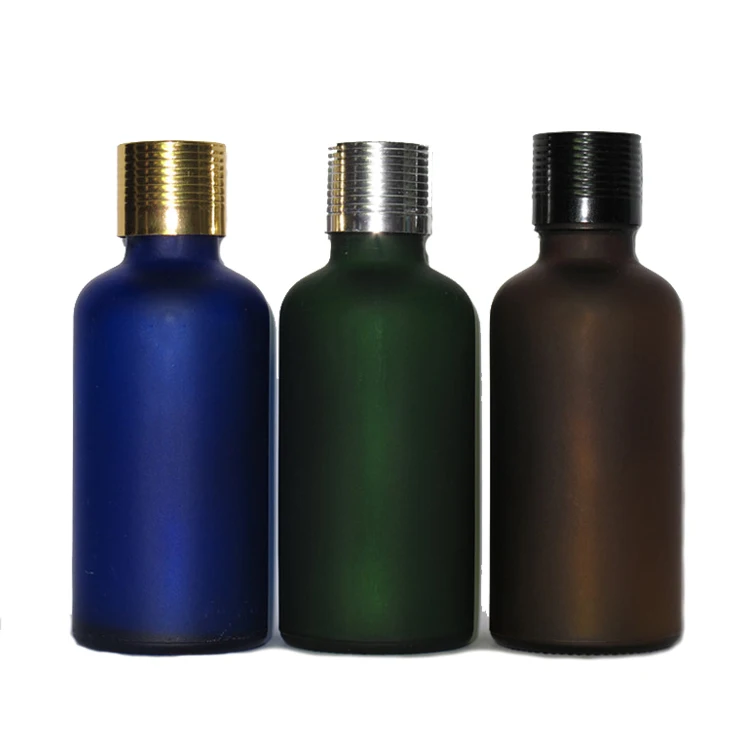 Frosted 30Ml 100Ml Amber Glass Dropper Bottle With Aluminum Cap Bottle Cosmetic Essential Oil For Cosmetic Packaging
