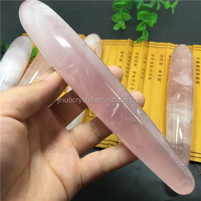 natural quartz rose crystal dildo healing crystal penis carved pink crystal massage wands for women
