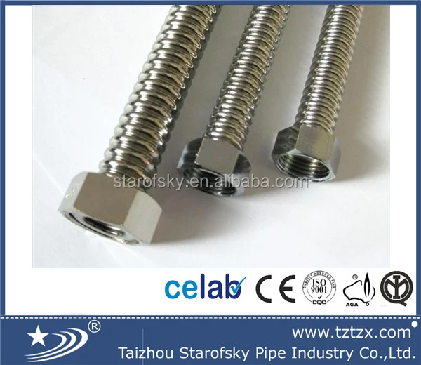 304 Stainless Steel Hot Water Corrugated Flexible Metal Hose/Pipe/Tube made in china