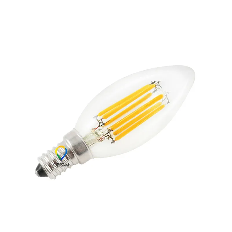 C35 LED e12 e14 2W 4W 6W led flame tip effect dimmable led filament lamp