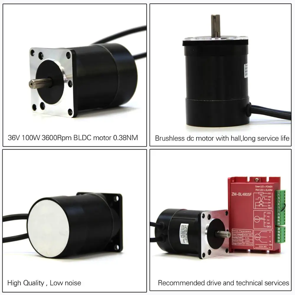 57mm brushless dc motor 36v 3600rpm high speed 100W BLDC motor with current 5A driver controller kit for drill