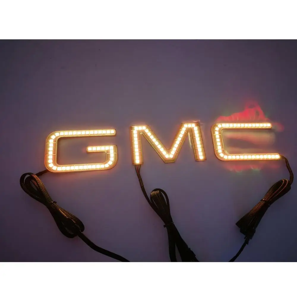GMC Car logo led auto headlight chasing angel eyes halo rings fog headlight DC12/24V