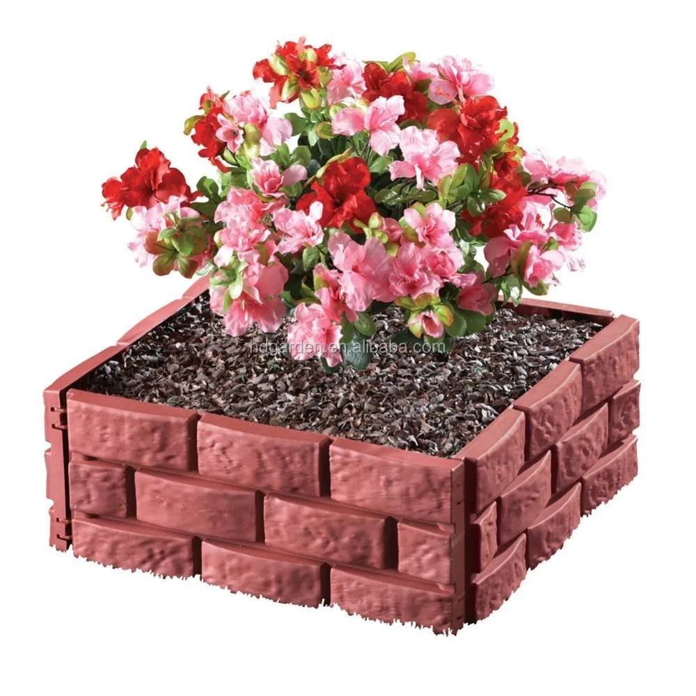 Brick Effect Garden Edging Plastic Hammer-In Lawn Border