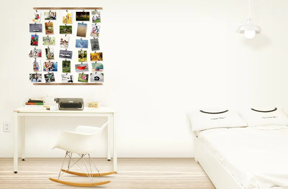 Ajustable Twines Collage Artworks Prints Multi Pictures Organizer and Hanging Display Frames