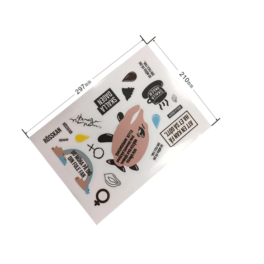 Custom Adhesive Vinyl Label Sticker A4 A5 Waterproof Paper For