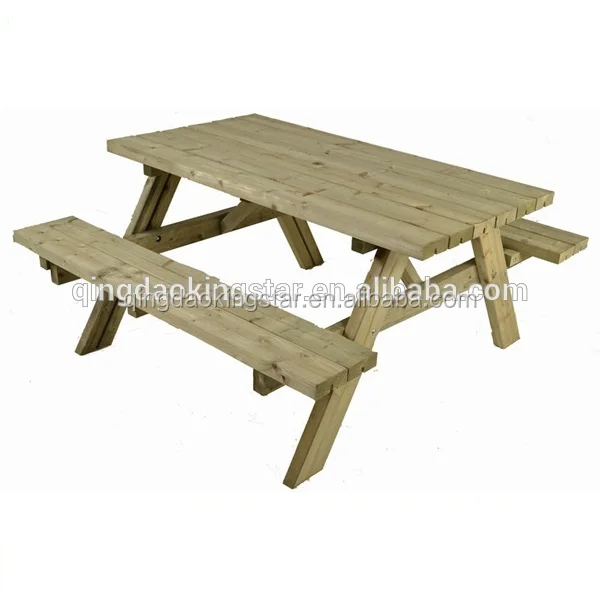 wooden outdoor picnic set