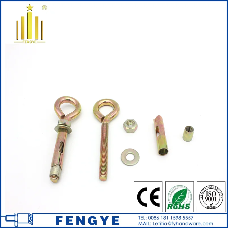 Heavy Duty Closed Hook Eye Bolt Rawl Shield Wall Anchor Expansion Bolts