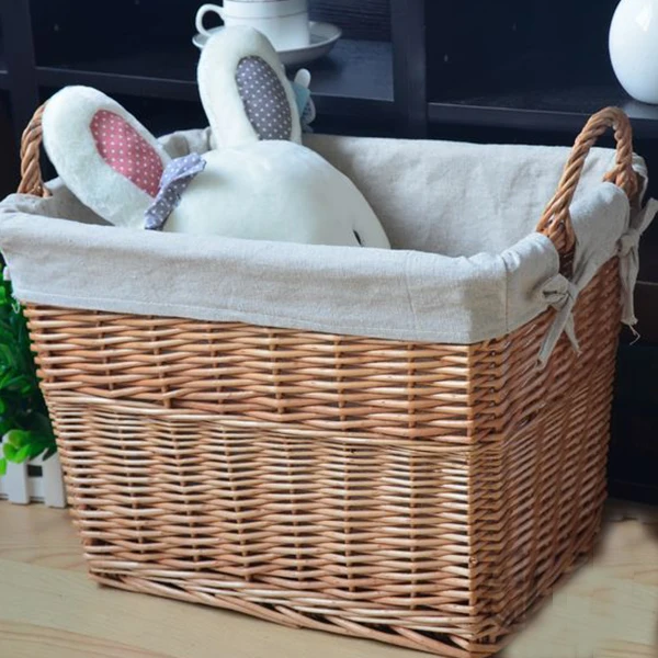 Wholesale cheap price rustic tote wicker storage hampers basket