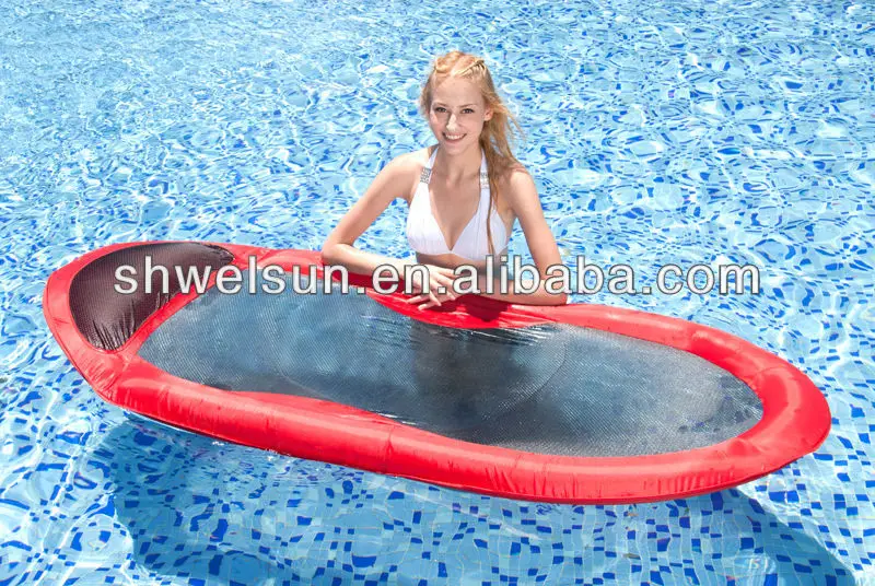 China factory custom PVC inflatable air mattress new mesh float lounge for pool party