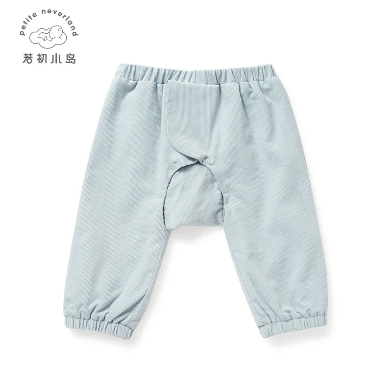 Роскошные вельветовые синие штаны для бега для маленьких мальчиков и девочек