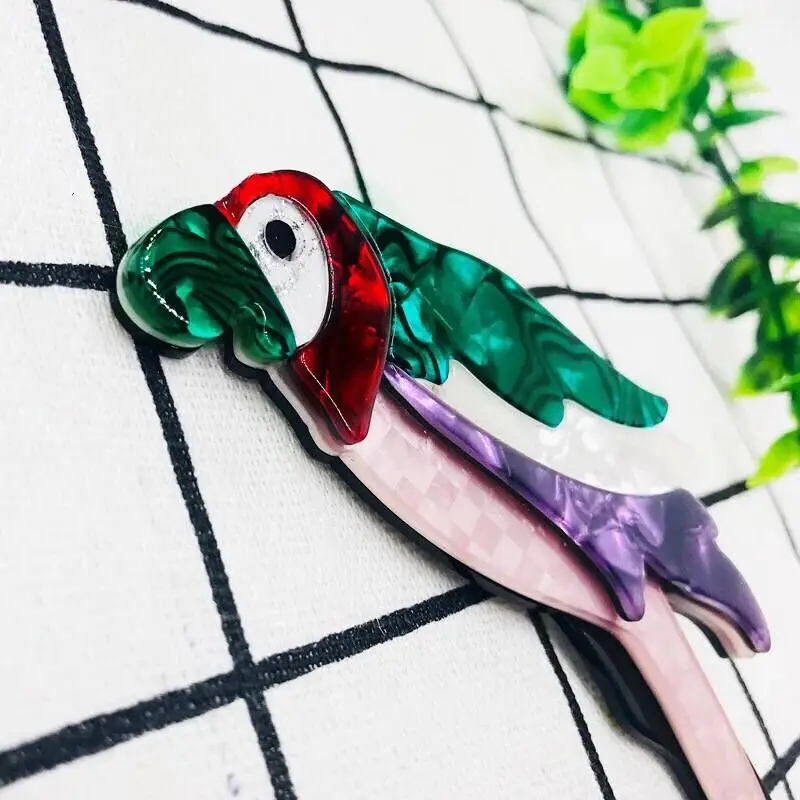 peichi handmade acrylic animal jewelry  bird brooch pins fancy resin brooch for women
