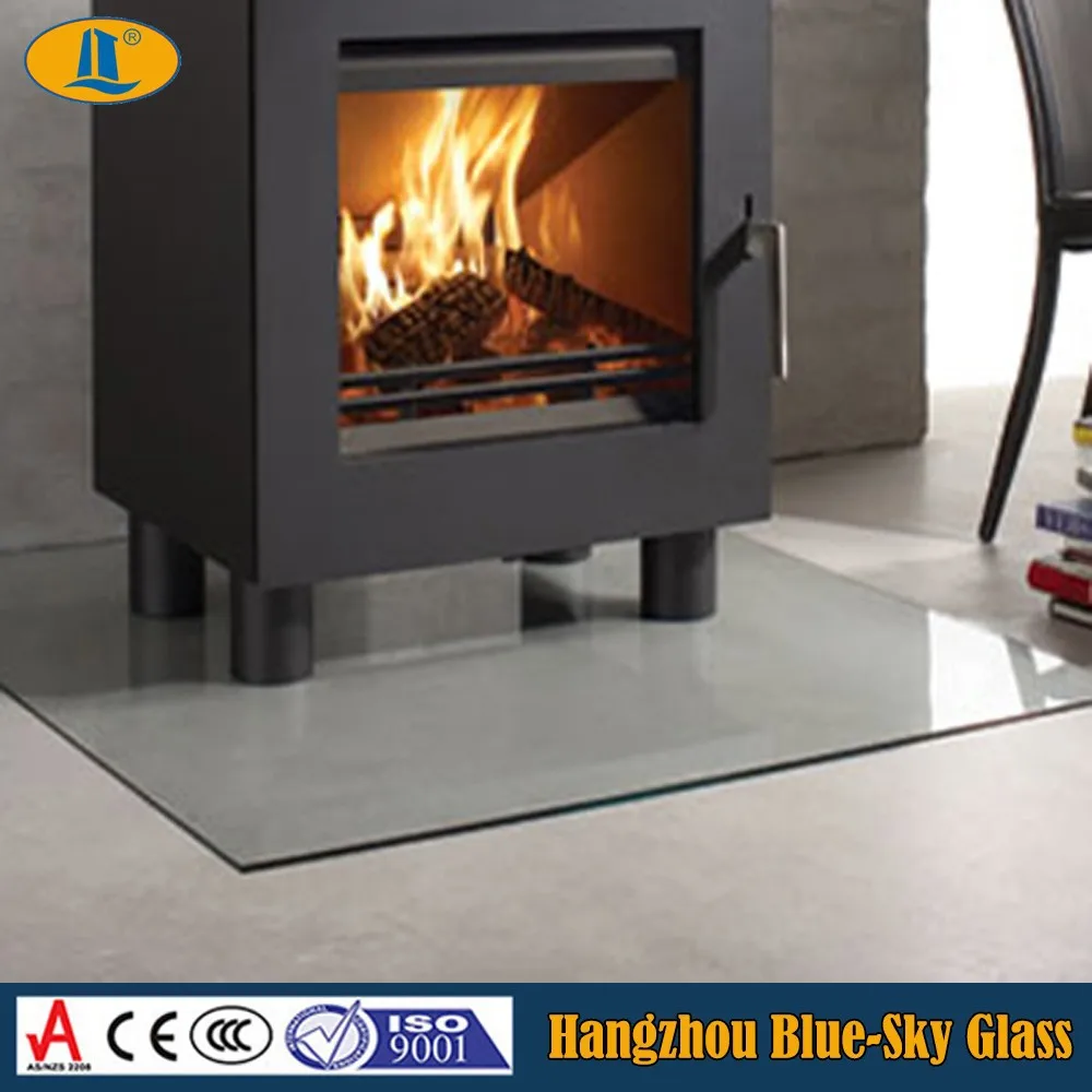 6mm 8mm 10mm 12mm tempered glass hearth plate for wood burning stoves