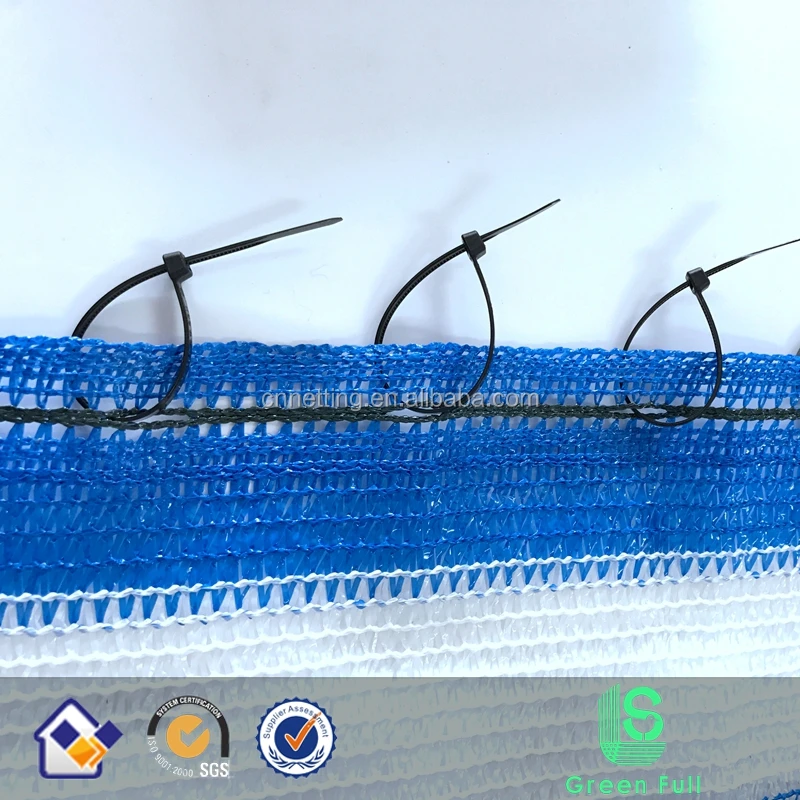 70% 1 m width Blue and White Sun Shade net Shade Cloth Sunblock Net with Special Eyelocks
