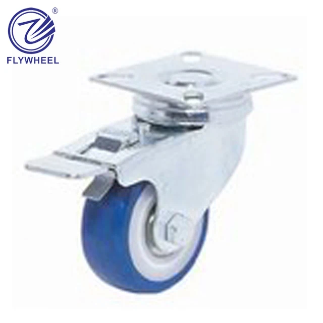 33 PVC brake with plastic brake pedal locking caster