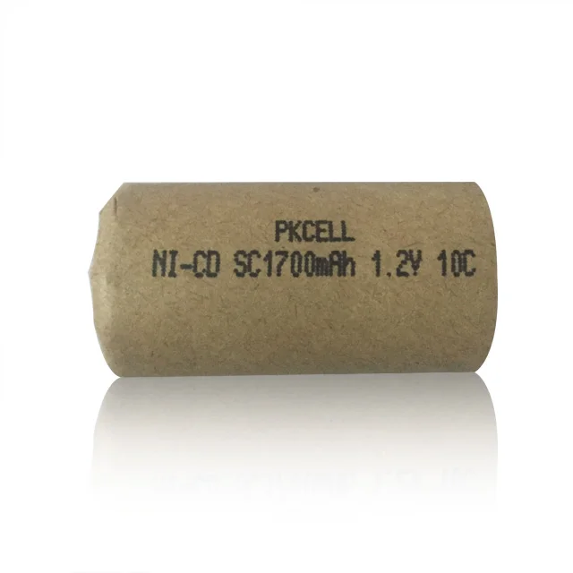 Pkcell brand 1.2v ni-cd rechargeable battery sc1700mah with MSDS report
