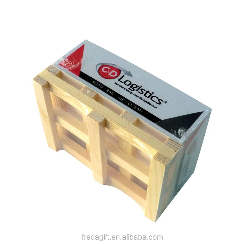 Fashion Wooden Pallet Paper Block Note Cube Memo Cube/Memo Cube Holder