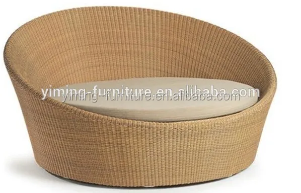 Fashionable new design modern sunbed all weather resin wicker outdoor garden daybed