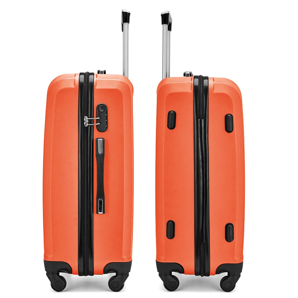 Fashion Orange Color 3PCS Travel Carry-on Luggage Set On Wheels