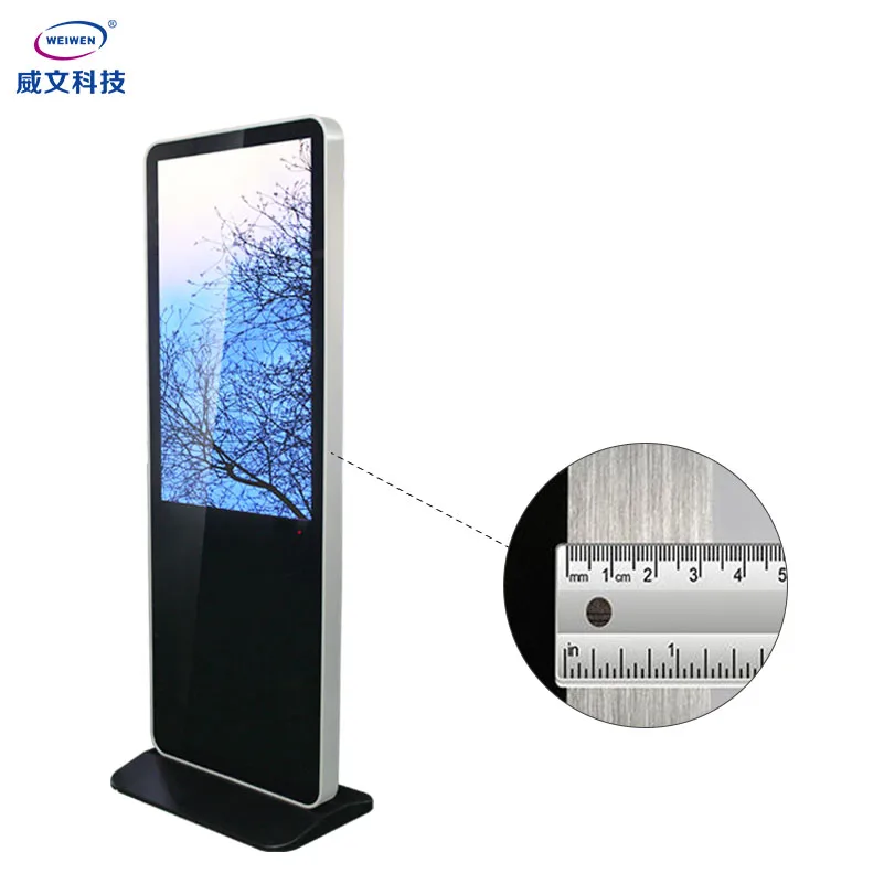 55 inches floor standing lcd advertising display touch screen 4k interactive digital signage kiosk for bank halls