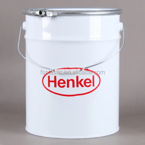 20L yellow sealed bucket, 20 litre printed tin pail, closed metal paint drum