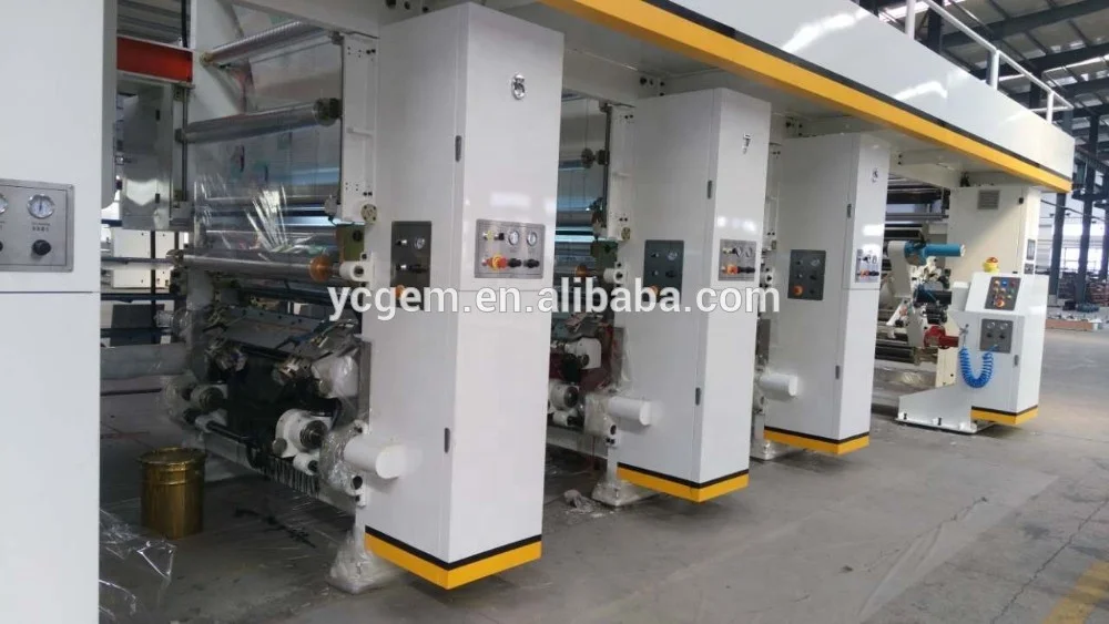 multi color rotogravure printing machine semens motor rubber roller cylinder printing machine for plastic film