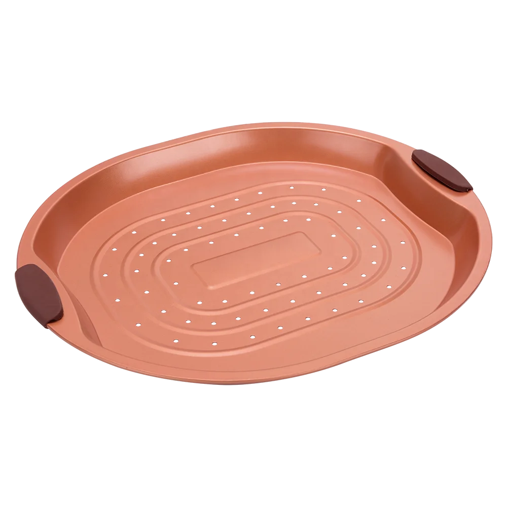Baking dish bakeware sets with silicone handles and copper