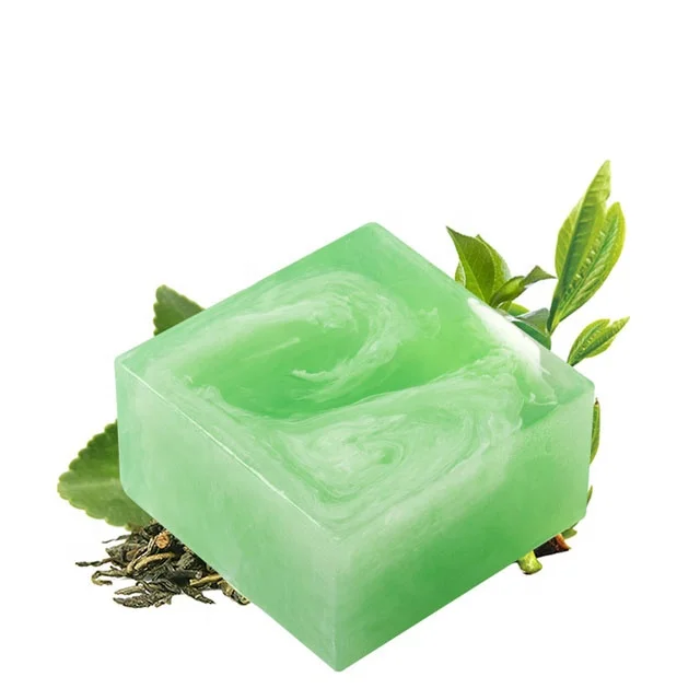 Refreshing and whitening african black glycerin green handmade soap bar by soap base