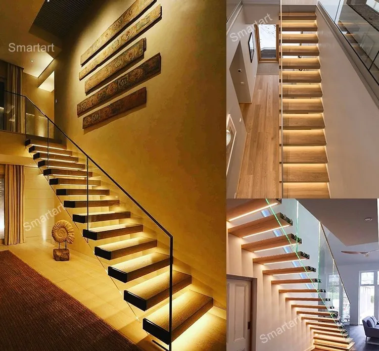 
modern floating staircase,floating glass photo frame 